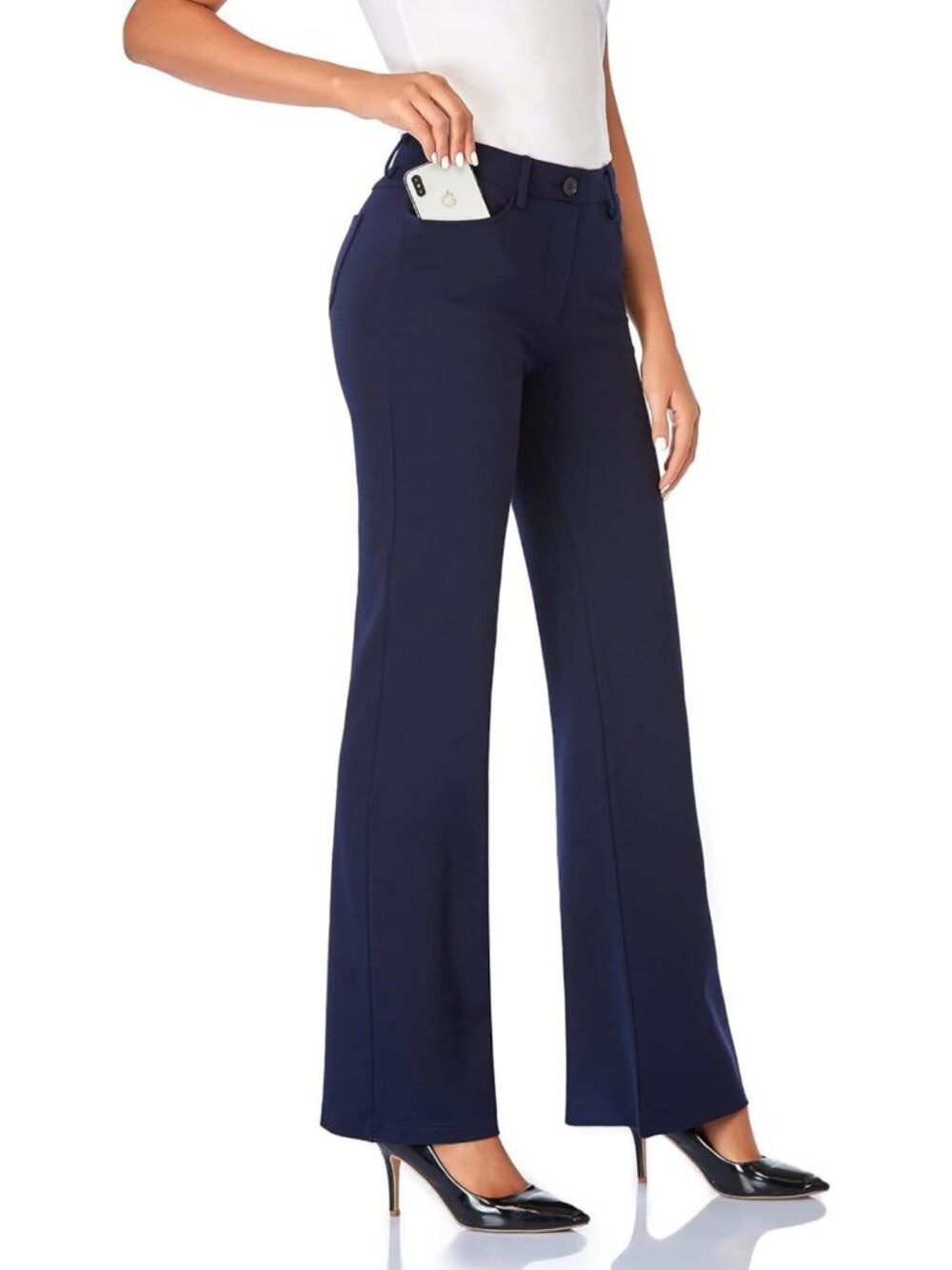 Stretchy Bootcut Dress Pants for Women - Pockets, Tall & Petite Sizes for Office